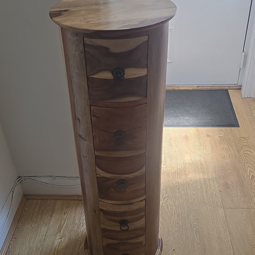 Tall round wooden chest - tall, of