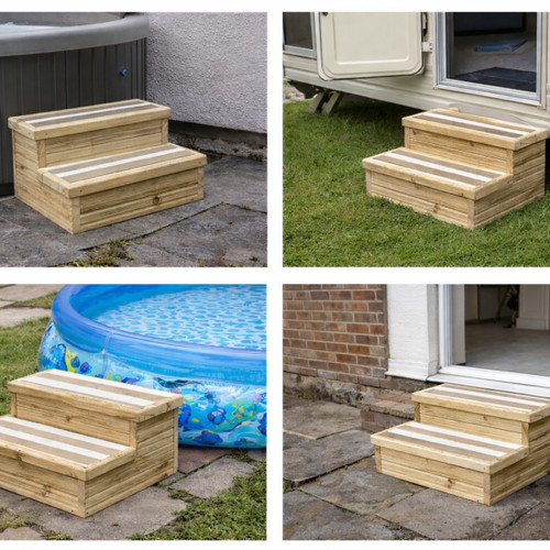 Wooden steps with - with, slip