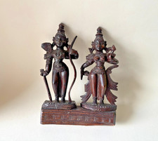 ANTIQUE INDIAN WOODEN CARVED COUPLE SHRINE TEMPLE STATUE