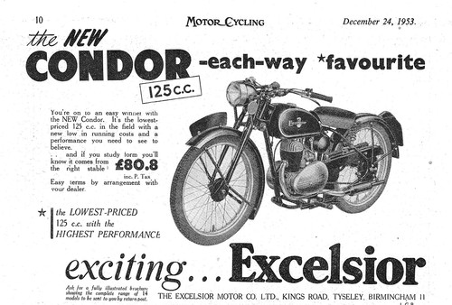 1953 advert for excelsior - for,
