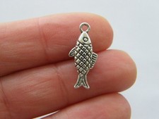 BULK 50 Fish charms antique silver tone FF358