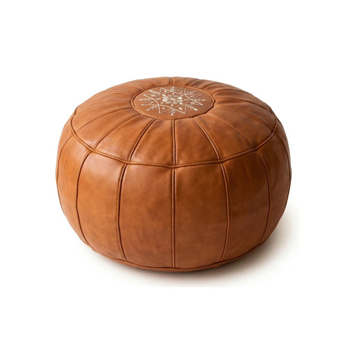 Moroccan leather pouf - moroccan,