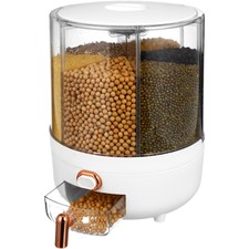 10KG Rotatable Food Sealed Storage Container Grain Box Cereal Rice Dispenser