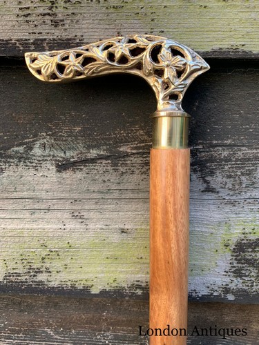 Curved handle antique brass - handle,