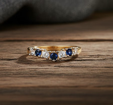 18ct Gold Sapphire Wishbone
