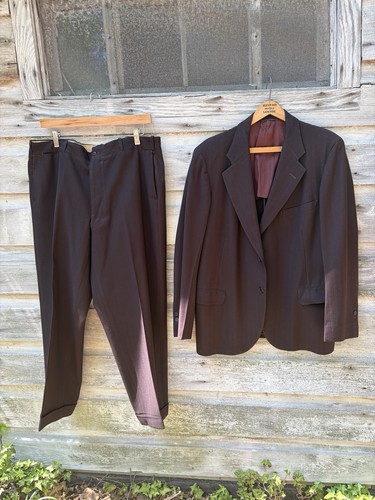 Vintage 1940s brown wool - vintage, suit