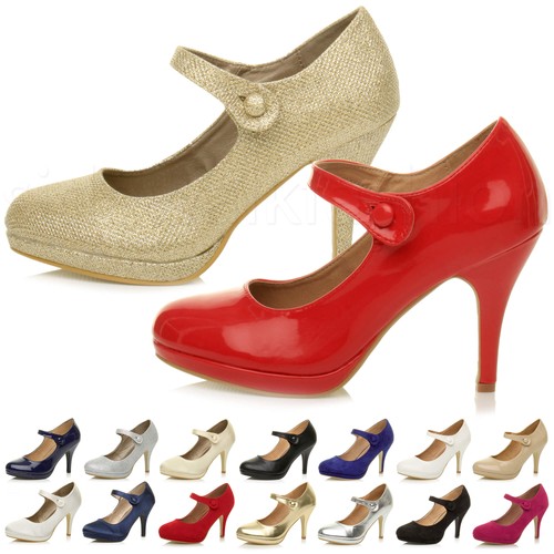 Womens ladies medium high heel