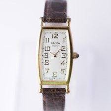 Gruen Classic Curvex Swiss Movement GR0109 Gold Tone 33x22mm Mens Quartz Watch