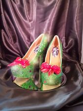 Crystal high heels. UK Size 8. Christmas outfit.  Custom made. Drag