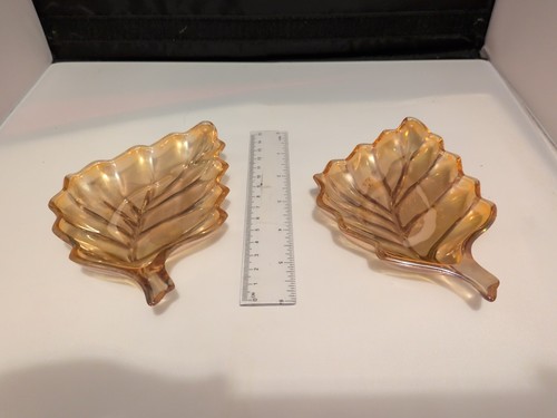 Small carnival glass leaf - small,