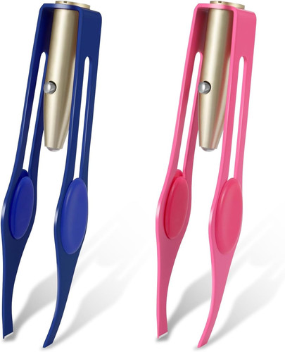 2pcs tweezers with led light - led,