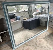 Oversized Mirror With Teal Frame