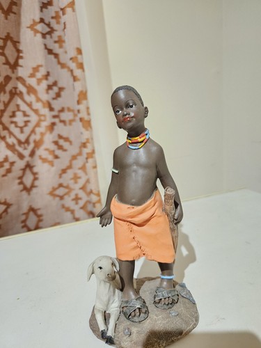 Maasai shepherd boy - maasai, figurine