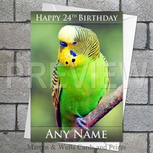 Budgerigar birthday card - ., 5x7