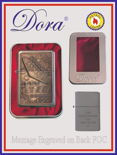 Dora chrome petrol lighter - dora,