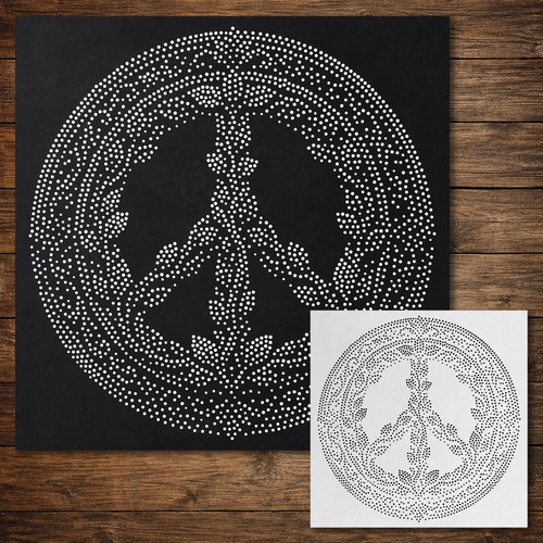 Peace symbol medallion - symbol, stipple
