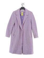 Helene Berman Women's Coat UK 12 Purple Wool with Polyester Overcoat