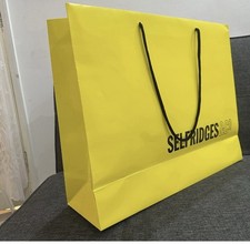Selfridges Large Yellow Gift Bag – Designer Retail Bag – Authentic
