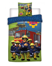 New Fireman Sam Single Bed Duvet Cover Set 100% COTTON boys fire brigade