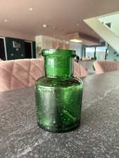 Vintage Mackenzie's Green Glass Smelling Salts Bottle - No Lid -6.7cm Apothecary