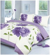 Rosaleen 4 Pcs Printed Floral Duvet Cover + Valance Sheet Complete Bedding Set