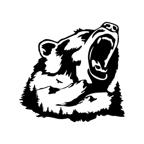Bear forest mountain decal car - forest,
