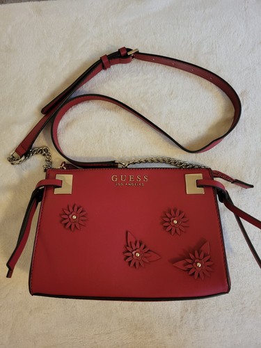 Guess red purse chain handle - guess,