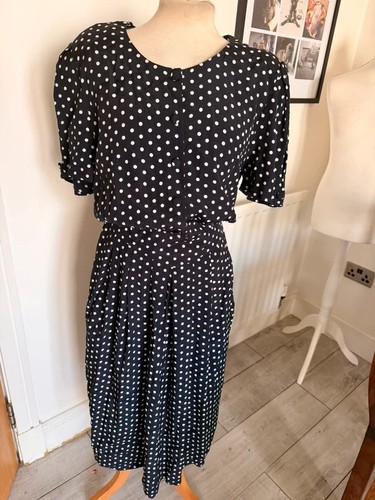 Vintage navy blue polka - vintage,