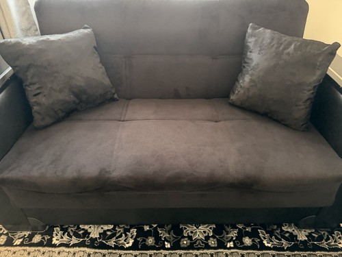 Modern black microfiber sofa - modern,