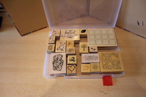 Wooden block rubber stamps - wooden,