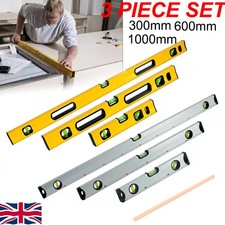 MAGNETIC 3 PIECE BUILDERS BUILDING SPIRIT LEVEL SET - 300, 600, 1000mm