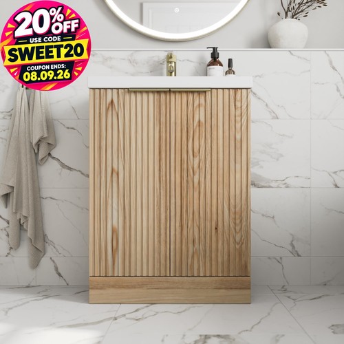 Fluted 600mm bathroom vanity - 600mm,