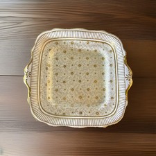 Vtg Star Paragon Fine China Gilt Square Art Deco 1930s Cake Plate