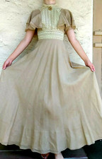 1970s Victorian Style Dress xs