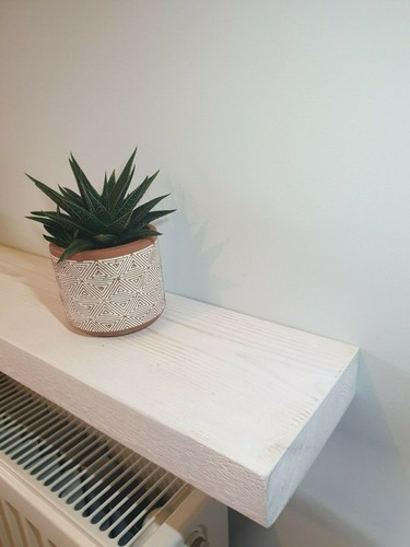 White rustic shelf - rustic, floating
