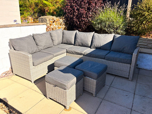 Nova ciara grey rattan corner - grey,
