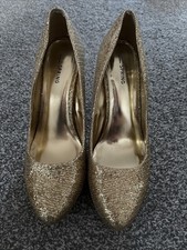 Women’s Gold Heels, Size 8, From Debenhams, Worn Condition