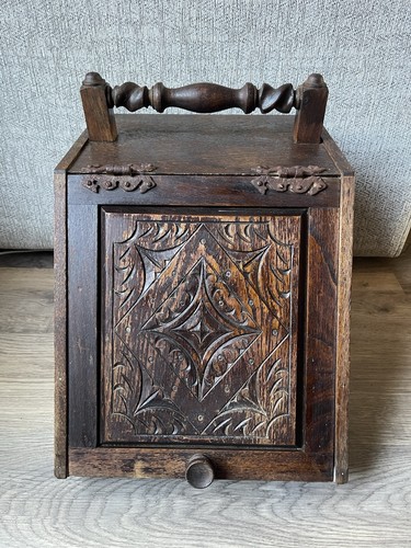 Antique wooden coal scuttle - wooden,