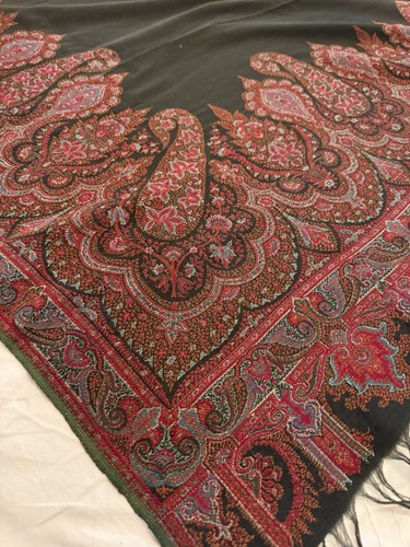 Antique kashmir paisley shawl - kashmir,