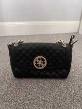 Guess black quilted bag with