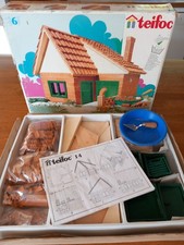 Teifoc 14 Build Your Own House Boxed Bricks Tiles Sand Trowel  Vintage VGC