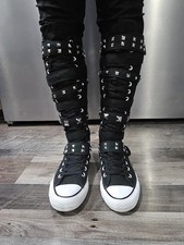 Converse Chuck Taylor All Star XXHI Knee High Black Studded Boots Womens UK 5
