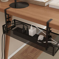 Under Desk Cable Tray Management No Drill Tidy Wire Cord Storage Rack Organizer