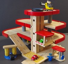 Plan City Wooden Parking Garage with Heli-pad, pump kiosk, car wash, helicopter