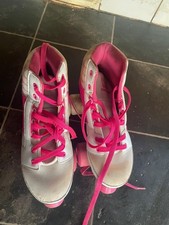 Pink and White Roller Skates