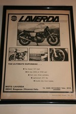 Laverda 1000 Motor Cycle Framed Vintage Original 1973 Advert