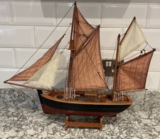 Brixham Trawler Wooden Boat Model On Stand