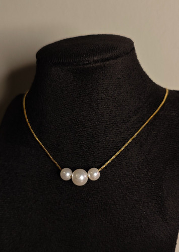 Elegant triple faux pearl - triple, faux-pearl