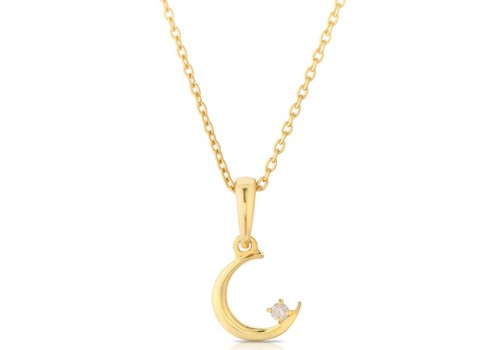 Silver diamond pendant - silver,
