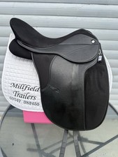 18 Inch Thorowgood Black Dressage Saddle Adjustable With Fish